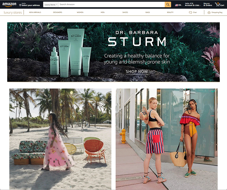 Amazon Luxury Stores Homepage