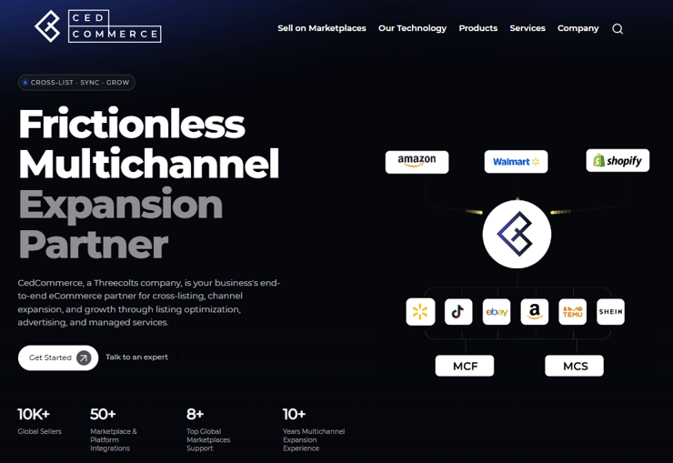 an image showing the CED Commerce Homepage
