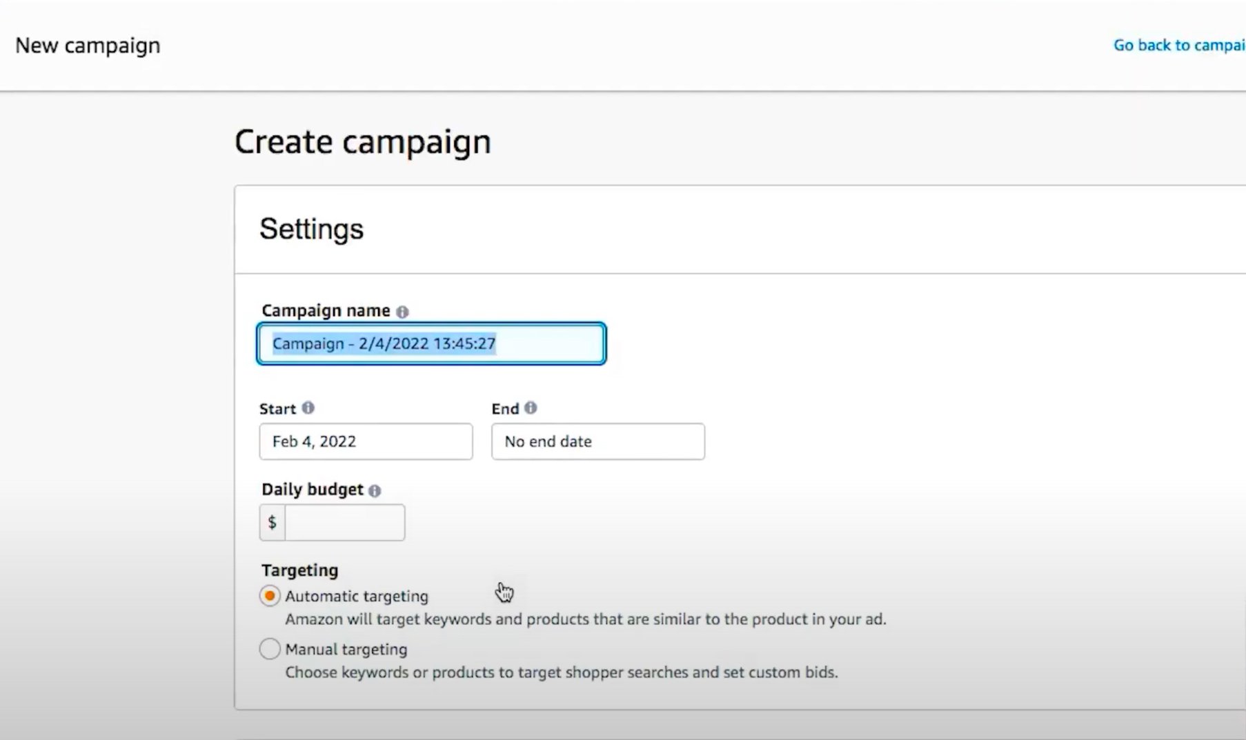 Amazon PPC Automatic Campaign Setup Guide