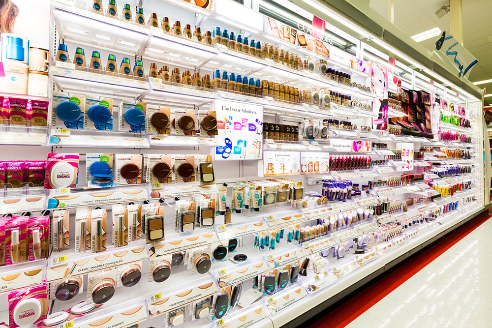 Cosmetic items in retail
