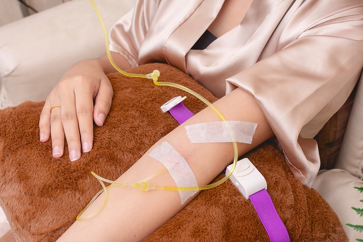 IV Drip on a Woman