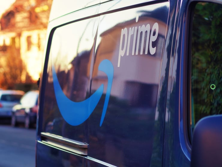 Image of an Amazon Prime delivery van