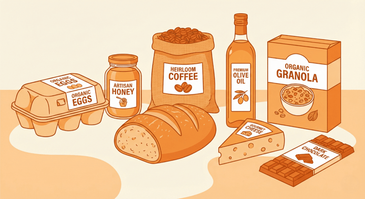 Image of organic grocery and gourmet