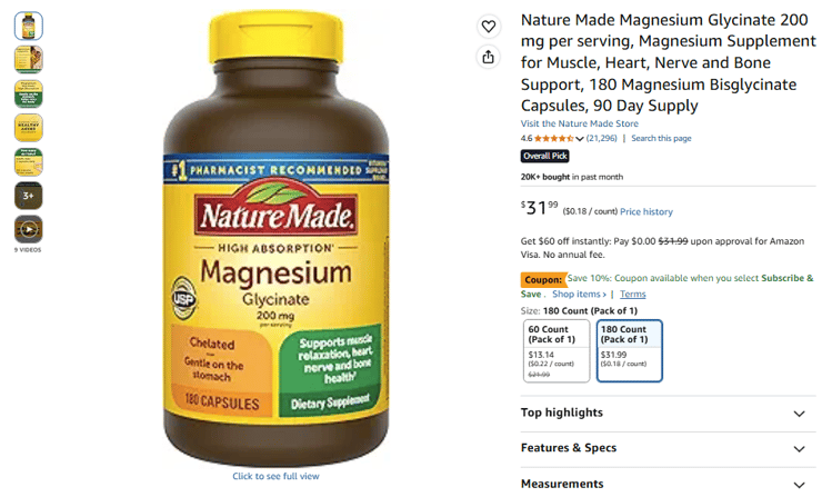 Nature Made Magnesium Product Title