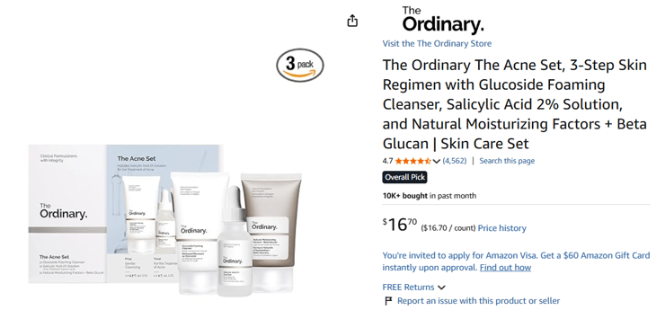 Sample of a Virtual Bundle on Amazon