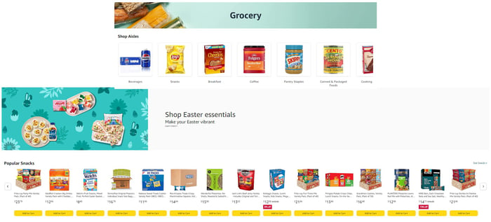 amazon groceries product listings