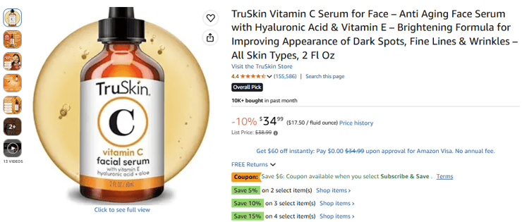 TruSkin Vitamin C Serum Product Title