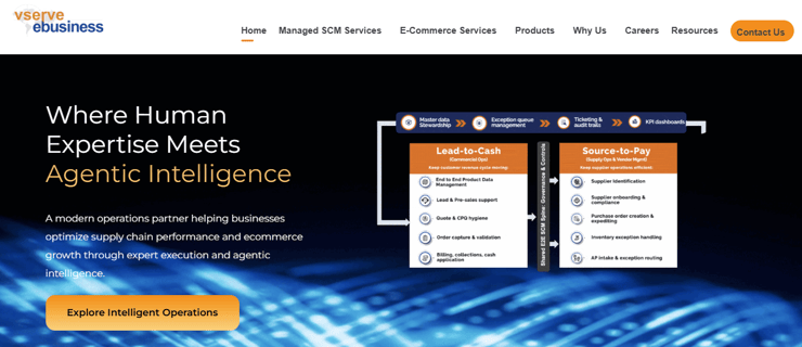 an image showing the VServe eBusiness Homepage