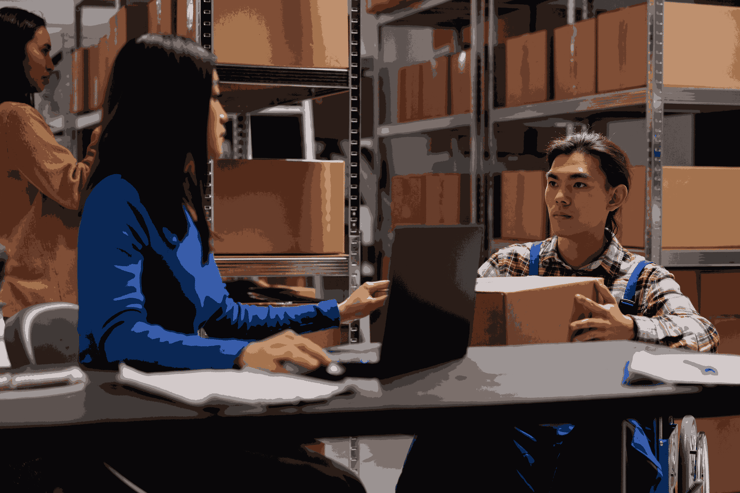 Workers managing online orders v3