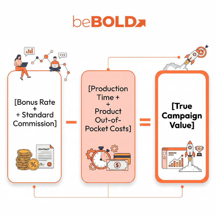an image showing the formula for a true campaign value
