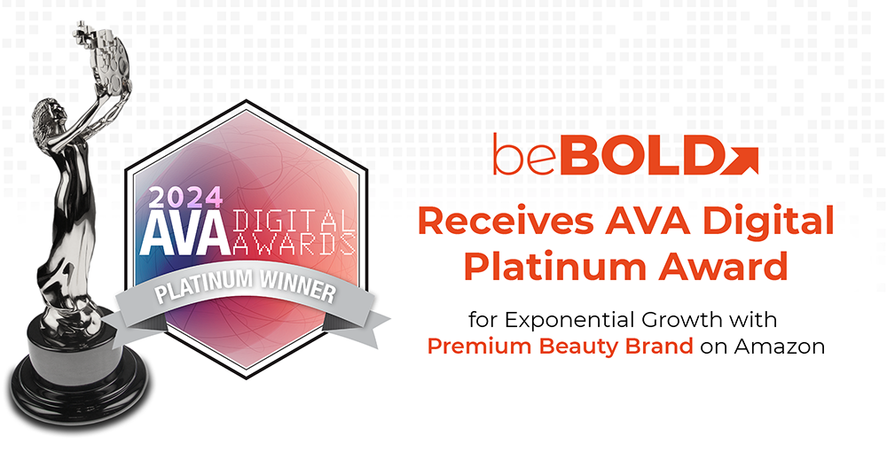 beBOLD Wins AVA Digital Platinum Award for Amazon Premium Beauty Brand